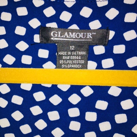 EUC Flirty Navy & White Square Dot Dress w/ Ruffle - Picture 5 of 5